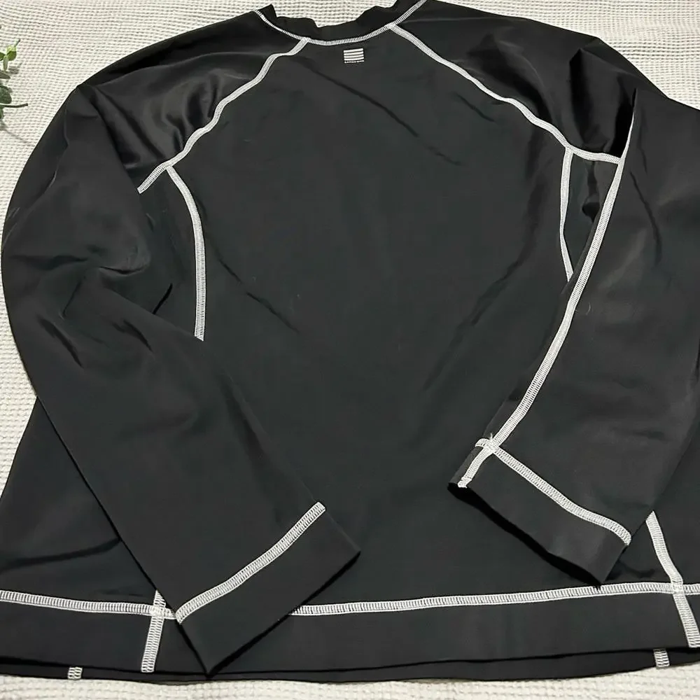 Lands end Kids size 10-12‎ black 100% nylon swim shirt